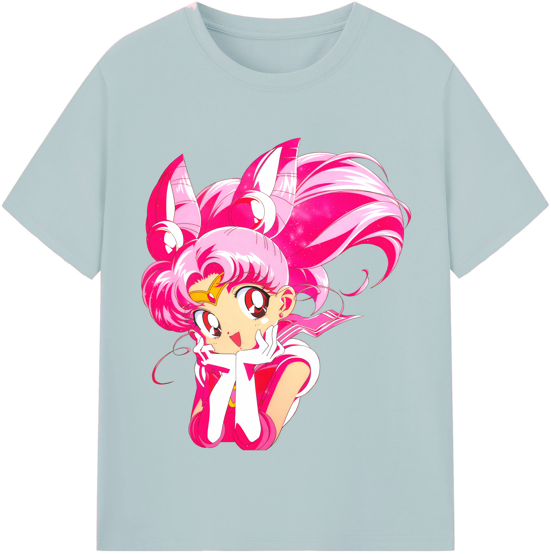 （画像用） 美少女戦士セーラームーン ちびうさ Sailor Moon Chibiusa Tsukino Usagi Small Lady Serenity 綿100％半袖Tシャツ（フロントプリント）